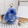 Cute Plush Bunny Keychain Women Fur Pom Pom Angel Rabbit Key Ring Hare Plush Dolls Toy Girls Bag Car Key Pendant Kids Xmas Gift