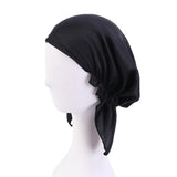 Muslim Women satin Turban Nightcap Hat Headscarves Cancer Chemo Headwear Bandanas Headwrap Caps Hijab