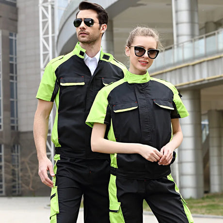 Work Clothing Set Workwear Men Worker Coveralls Workmen Uniforms Car Repairmen Workshop Fashion Work Suit Mechanical Jacket Pant