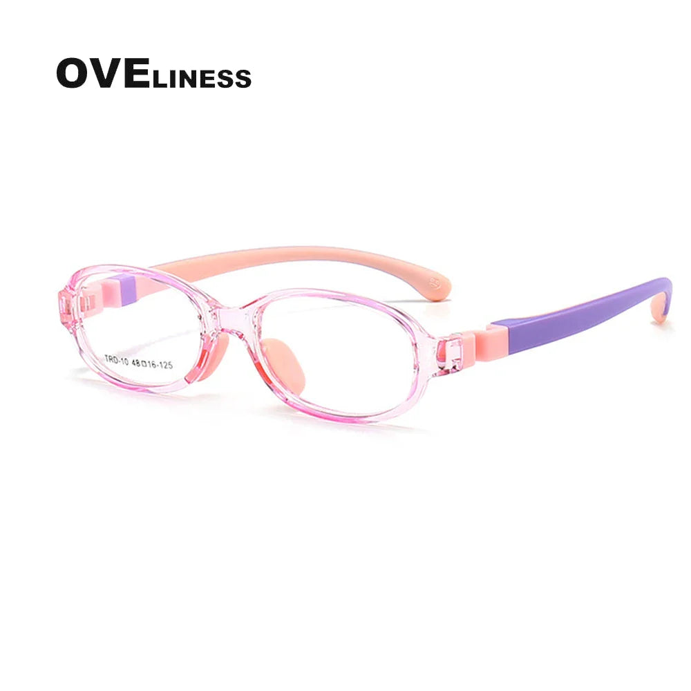 Kids Round Glasses Myopia Optical Eyeglasses Glasses Frame boy girl Prescription Silicone Flexible Children’s Glasses eyewear