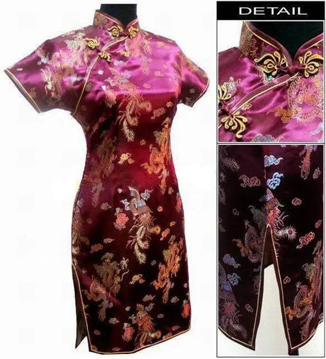 Vintage Chinese style Mini Cheongsam New Arrival Women's Satin Qipao Red Summer Sexy Party Dress Mujer Vestidos S-6XL