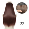 Hair Extensions No Clips Synthetic Fake Hair Ombre Pink Blonde Brown Black Natural Wavy Curly False Hair Piece For Woman