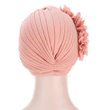 10 Color Hot Headscarf Hat Fold Watermelon Hat Decal Three Flower Headdress hat Fashion Baotou Women's Nightcap Hair Accessories