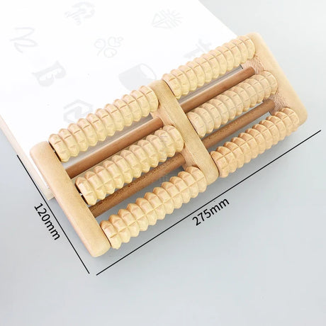 Wooden Foot Massage Roller Big Five-row Wooden Foot Massager Stimulating Acup oint Feet Plantar Fascitis Roller Reflexology