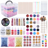 Epoxy Resin Accessories Kit With 3 Layers Box Filling Sequins Powder Metallic Foil Flakes Dried Flowers for DIY Jewelry Making