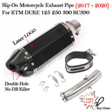 Slip on 51mm Motorcycle Exhaust System Muffler Escape Modified Middle Link Pipe For KTM DUKE 125 250 390 RC390 2017 18 2019 2020