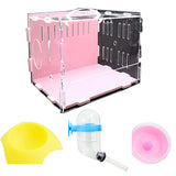 Pet House Hamster Habitat Acrylic Dutch Pig House Set Rat Hedgehog Cage With Food Bowl Water Bottle Wheel Small Pet Accessories