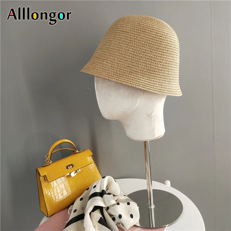 Foldable Sun Hats Women New 2023 Summer Sun visor Protection Straw Hats Panama Beach Bucket Cap Sombreros De Mujer Sunhats