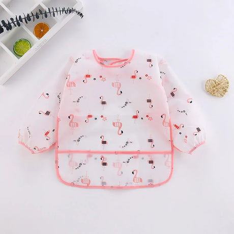 Baby Bibs New Cute Children Baby Stuff Toddler Waterproof Long Sleeve Art Smock Feeding Bib Apron for Kids 1-4 Years