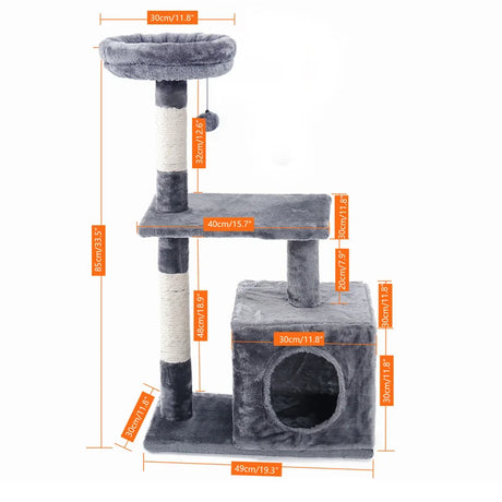 Free Shipping  Multi-Level Cat Tree For Cats With Cozy Perches Stable Cat Climbing Frame Cat Scratch Board Toys Cat Furniture