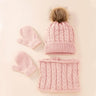 3pcs/set Kids Winter Hat Scarf Mittens Set Toddler Knitted Girls Children Neck Warmer Boys Warm Gloves 0-36 Months