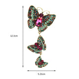 Wuli&baby Big Rhinestone Butterfly Brooches For Women Vintage Palace Style 3 Butterfly Insects Party Casual Brooch Pins Gifts