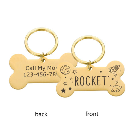 Custom Dog ID Tag Personalized Pet Name Address Phone Keychain for Cat Puppy Dog Collar Anti-loss Tag Keyring Pet Accessories