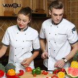 chef shirt Chef Jacket Long Adjustable Sleeve Men Women Unisex Cook Coat Restaurant Hotel Kitchen Wear Waiter Uniform