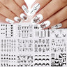 12 Designs Nail Stickers Set Mixed Floral Geometric Nail Art Water Transfer Decals Sliders Flower Leaves Manicures Decoration