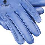 Touch Screen leather gloves,high-end leather gloves women,Genuine Leather winter gloves,Keep warm women's leather gloves-2226