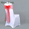 25pcs 275cm Sheer Organza Chair Sashes Band Ribbon Belt Bow Cover Rustic Wedding Party Birthday Banquet Ceremony Decoration