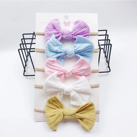 5pcs/Set Bowknot Elastic Hairband Baby Princess Christmas Day Gifts For Children Kids Toddler Girls Hair Accessories Headwear