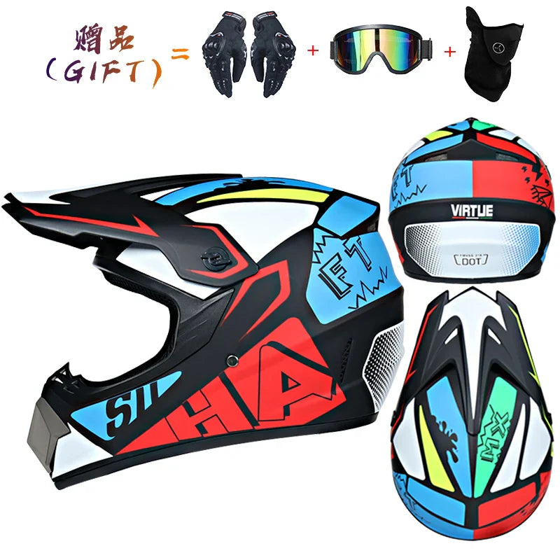 Send 3 pieces gift motorcycle helmet children off-road helmet bike downhill AM DH cross helmet capacete motocross casco