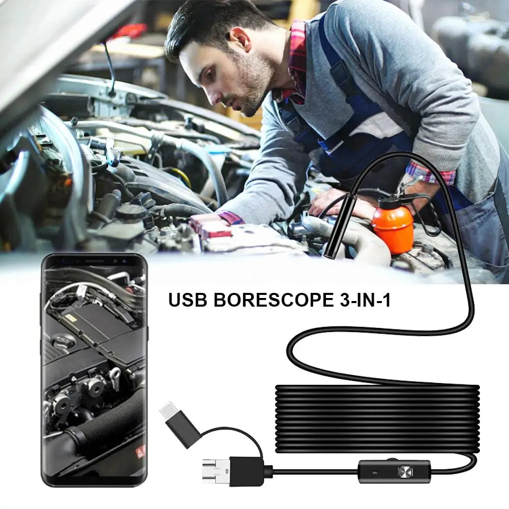 Mini USB Car Endoscope Camera Auto Parts Telescopic Inspection Mirrors Tools For Car Smartphone