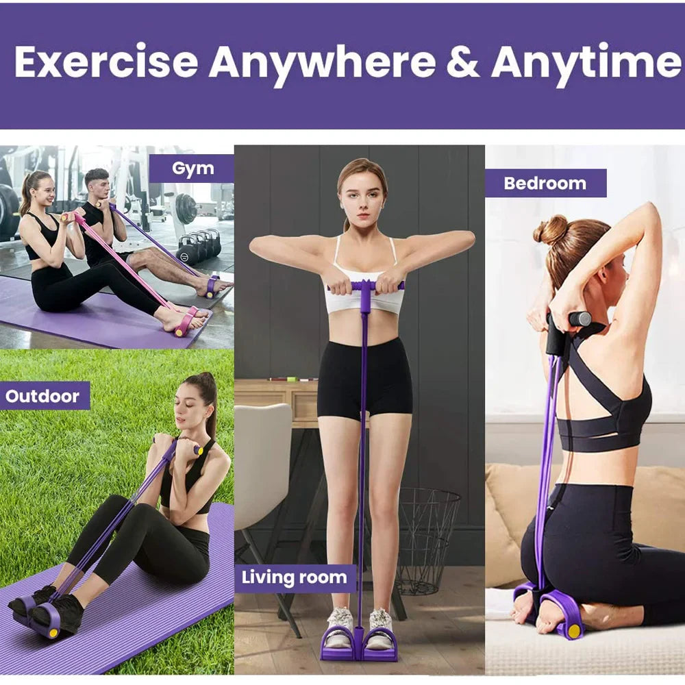 4 Tube Resistance Band Elastic Pull Rope Gym Home Exercise Pedal Ankle Joint Weight Loss Sport  Workout Fitness Equipment