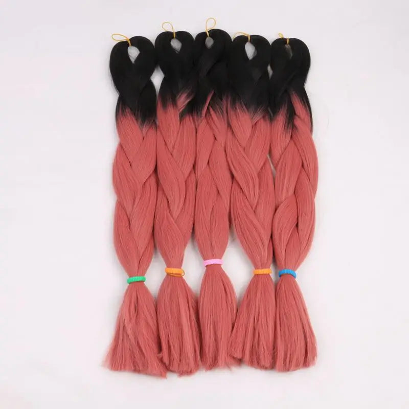 Luxury ForBraiding 3pcs bulk buy Henlon 24inch 60cm Folded Two Three Tone Color Ombre Braiding Synthetic Jumbo Braids