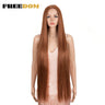 FREEDOM Synthetic Lace Front Wigs For Women Super Long 38Inch Ombre Blonde Highlight Ginger Straight Lace Wigs Cosplay Wigs