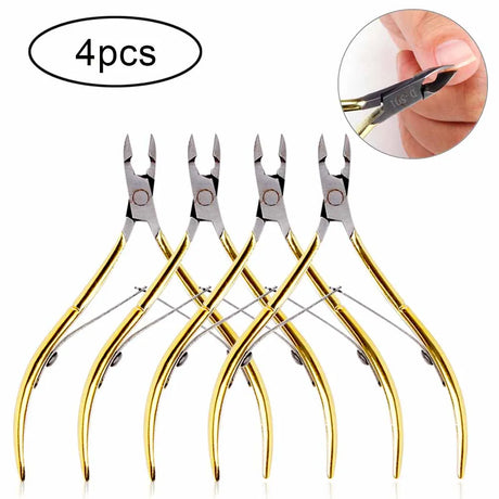 4/8/12pcs Stainless Steel Nail Cuticle Nipper Cutter Dead Skin Remover Manicure Scissors Tweeters Toenails Ingrown Pedicure Tool