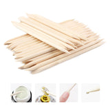 500Pcs/Pack Wooden Cuticle Pusher Remover Orange Stick Sticker Picker  Dual End Wood Manicure Dead Skin Removal Nail Care Tools