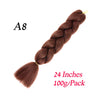 Synthetic Jumbo Braiding Hair Extension 24 " Heat Resistant Fiber In Bulk Ombre Synthetic Jumbo Braids Hair For Red Black Women