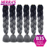 6 Bundle Braiding Hair 24 Inch Synthetic Jumbo Box Braids Afro Hair Extensions for Braids Pure/Ombre Color Silver Grey Fake Hair