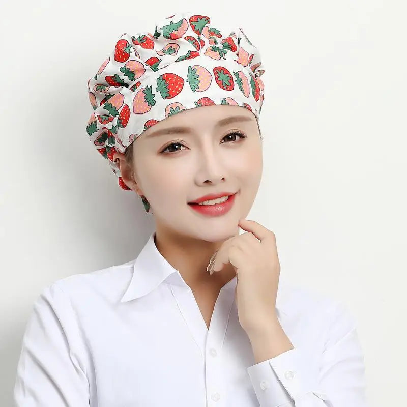 Cute Elastic Kitchen work Hats Restaurant Breathable chefs hat Hotel Cooking Accessories Cap Women Dust proof housework Hat Men