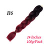 Synthetic Jumbo Braiding Hair Extension 24 " Heat Resistant Fiber In Bulk Ombre Synthetic Jumbo Braids Hair For Red Black Women