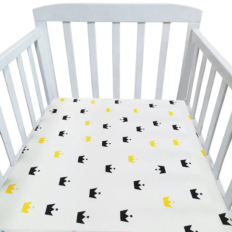 Ins Cotton Baby Toddler Fitted Crib Sheets Collection Crib Bedding Set for Children Mattress Cover Protector 9 Specifications