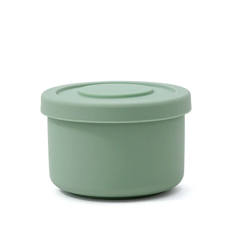 Baby Silicone Feeidng Solid Food Storage Box Kitchen Bento Round Bowl Microwave Heating Dishes Plates Children's Tableware