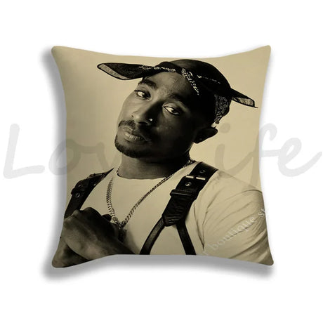 Rapper 2Pac Tupac Printing Pillows Covers Cool Pillow Case Baby Cushion Cover Case On The Pillow Pillowcase For Children 45x45