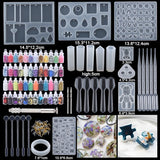 16 Styles Epoxy Casting Molds Set Silicone UV Casting Tools Kits Resin Casting Molds For Jewelry Making DIY Earring Findings