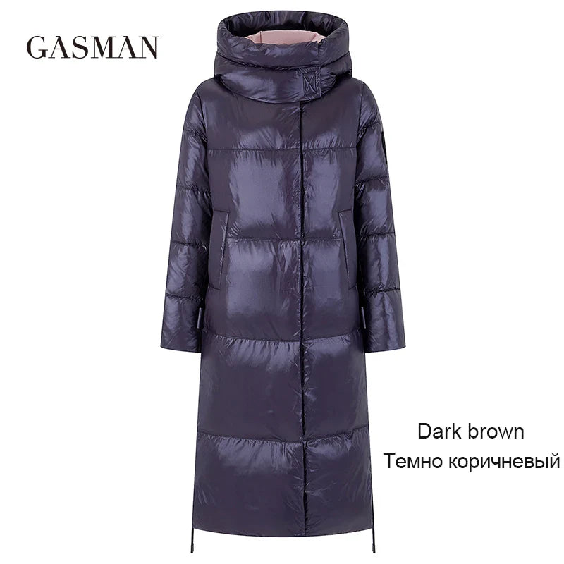 GASMAN 2022 New warm long thick parka Women's winter jacket for womens hooded outwear clothes Female coat women down jacket 027