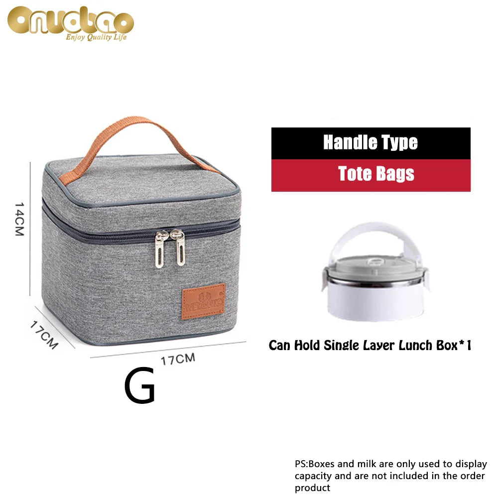 Thermal Lunch Bag for Men&Women Gray Oxford Cloth Aluminum Foil Insulation Shoulder Bag Waterproof Picnic cooler Bag