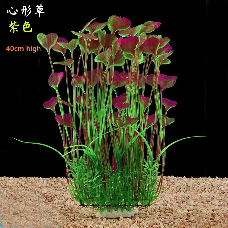 24-52cm Large Aquarium Plants Plastic Grass Fish Tank Decor Artificial Fake Water Plant Ornaments Aquarium Accessories