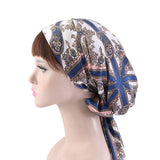 New Women Satin Night Sleeping Cap Head Wrap Bowknot Turban Pre-Tied Fitted Bandana Chemo Caps Nightcap Hair Loss Bonnet Hat