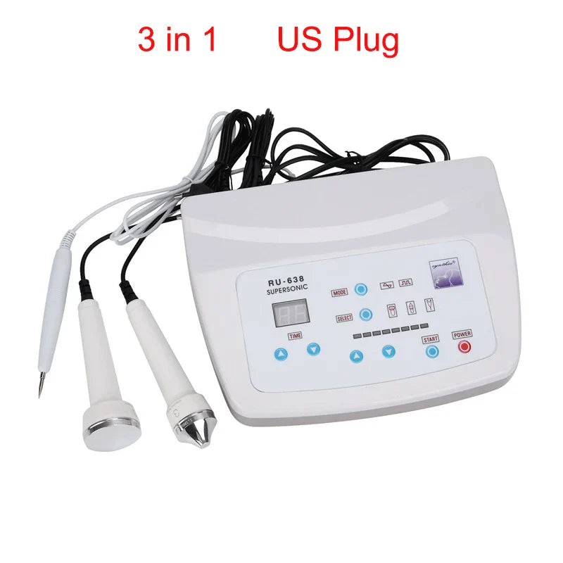 2 IN 1 Ultrasonic Skin Care Beauty Machine High Frequency Lifting Face Skin Massage Anti Aging Acne Remove Wrinkle Facial Spa