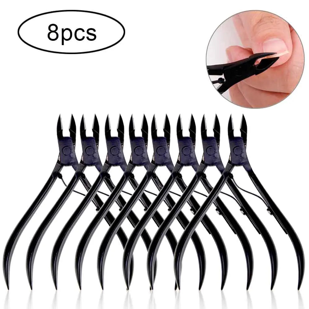 4/8/12pcs Stainless Steel Nail Cuticle Nipper Cutter Dead Skin Remover Manicure Scissors Tweeters Toenails Ingrown Pedicure Tool