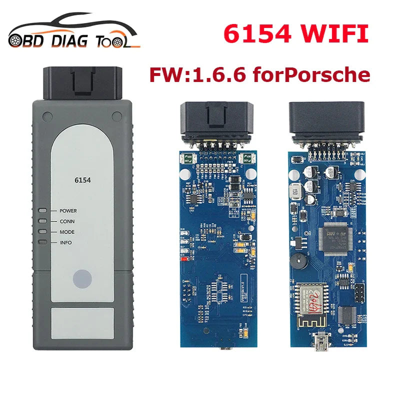 Newest OKI 6154 WIFI Firmware 1.6.6 Support for Posch&Piwis OKI6154 OBD2 Cable Car Diagnostic Tool 6154A Work on Win10 Free Ship