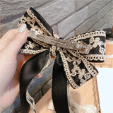 Korean Fabric Big Bow Spring Clip Lady Lace Embroidery Hair Clip Hairgrip Holiday Gifts Women Hair Pins Wedding Hair Accessories