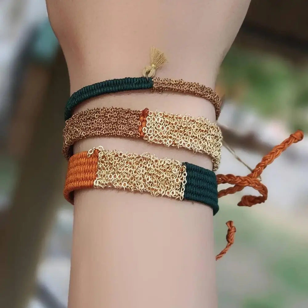 Go2Boho Braided Thread Bracelet for Women Rope Metal Chain Braclet Fashion Jewelry Pulsera Adjustable Friendship Bracelets