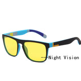 WarBLade New Square Polarized Sunglasses Men Night Vision Glasses Yellow Lens Anti-Glare Driving Sun Glasses UV400 Eyewear