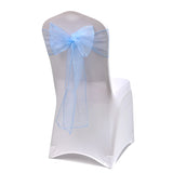 25pcs Sheer Organza Chair Sashes Bow Cover Band Bridal Shower Chair Design Wedding Party Banquet Decoration