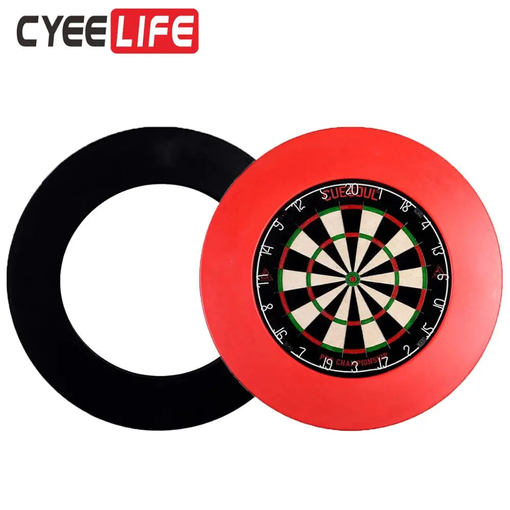 CyeeLife 18in PU Dart board Surround,Dartboard Backboard(One Piece not EVA 4 Pieces) 3.5cm thickness Black/Red