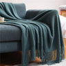 Textile City Corn Grain Waffle Embossed Knitted Blanket Home Decorative Thickened Winter Warm Tassels Throw Bedspread 130x240cm